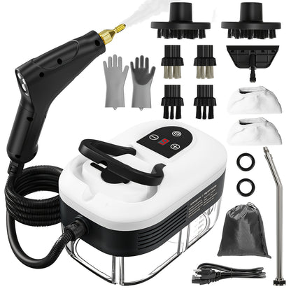 2500 W Steam Cleaner for Household Use, Portable Pressurized Steam Cleaner, High-Temperature Steamer for Car Detailing, Grout, Sofa, Floor Tiles, Bathroom, Microwave, Mattress Bed Bug Removal, Windows