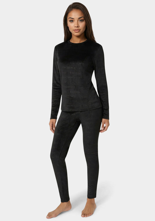 2pc Velour Bebe Louge Sleep Base Layer Set