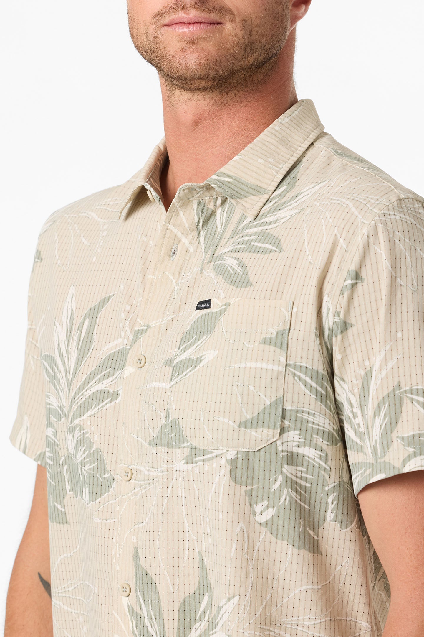 TRVLR Perforated Printed Standard Fit Shirt