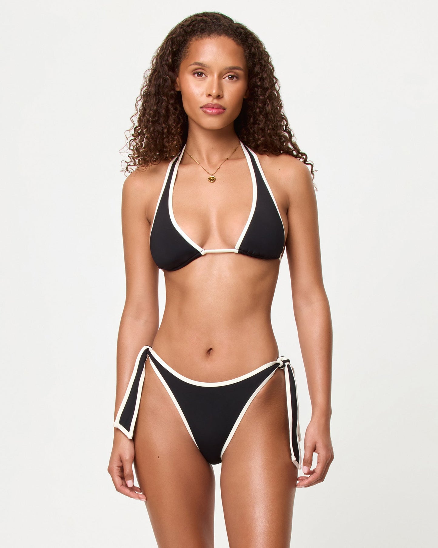 Shane Bikini Bottom - Black-Cream
