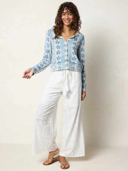 Your Everything Cardigan Sweater - Lima Stripe Light Grey