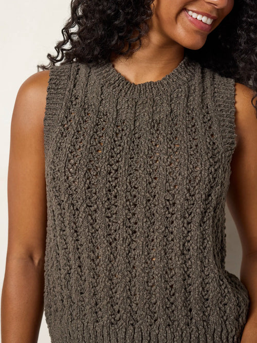 Freya Cotton Sweater Vest - Charcoal