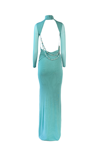 Salome Beaded Dress — Teal