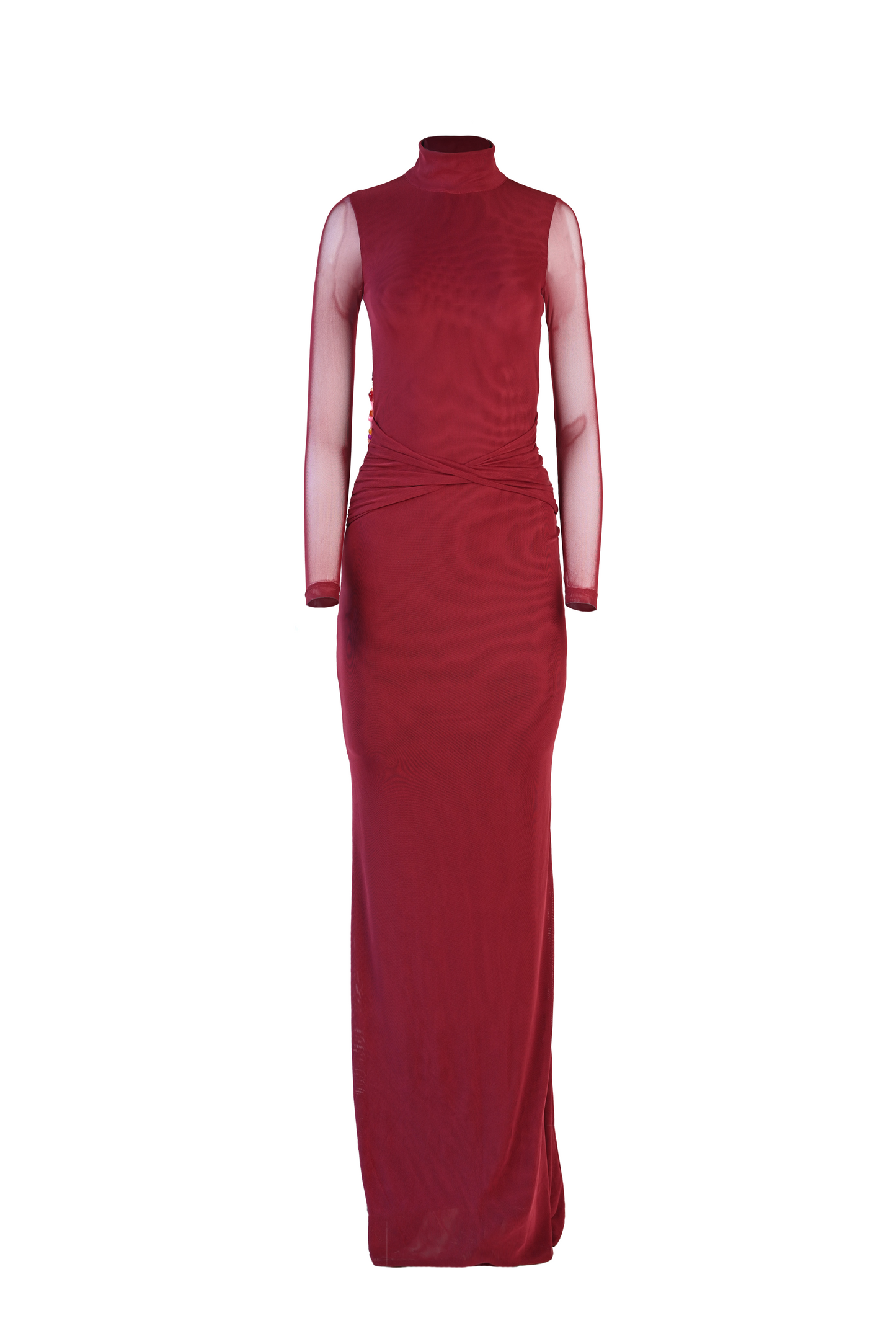 Salome Beaded Dress — Merlot