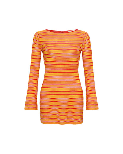 x The Salty Blonde Tita Dress - Chili Pepper Stripe