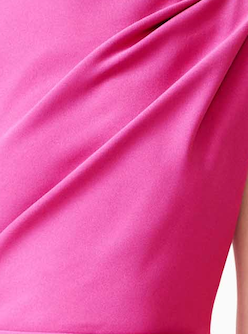 Chantal Asymmetrical Midi Dress in Pink