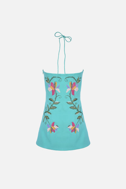 Sonia Beaded Dress — Teal