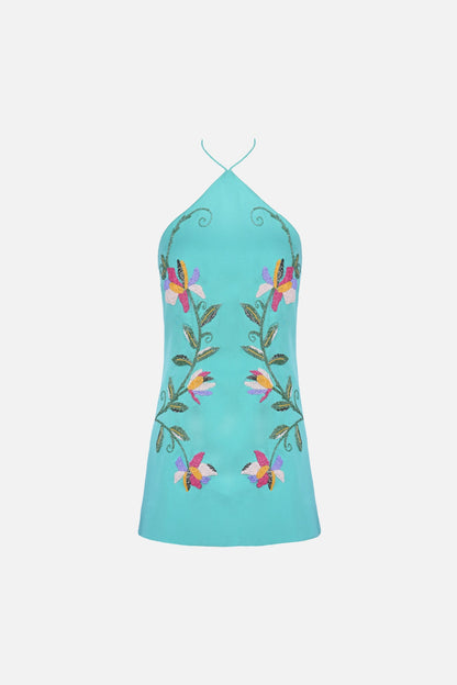 Sonia Beaded Dress — Teal