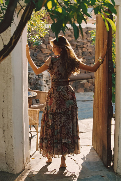Sundance Rust Multi Printed Maxi Dress