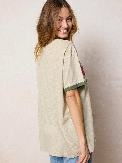 Ringer Oversized Tee Shirt - For The Best