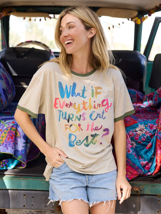 Ringer Oversized Tee Shirt - For The Best
