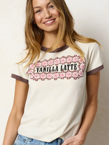 Ringer Cotton Baby Tee - Vanilla Latte