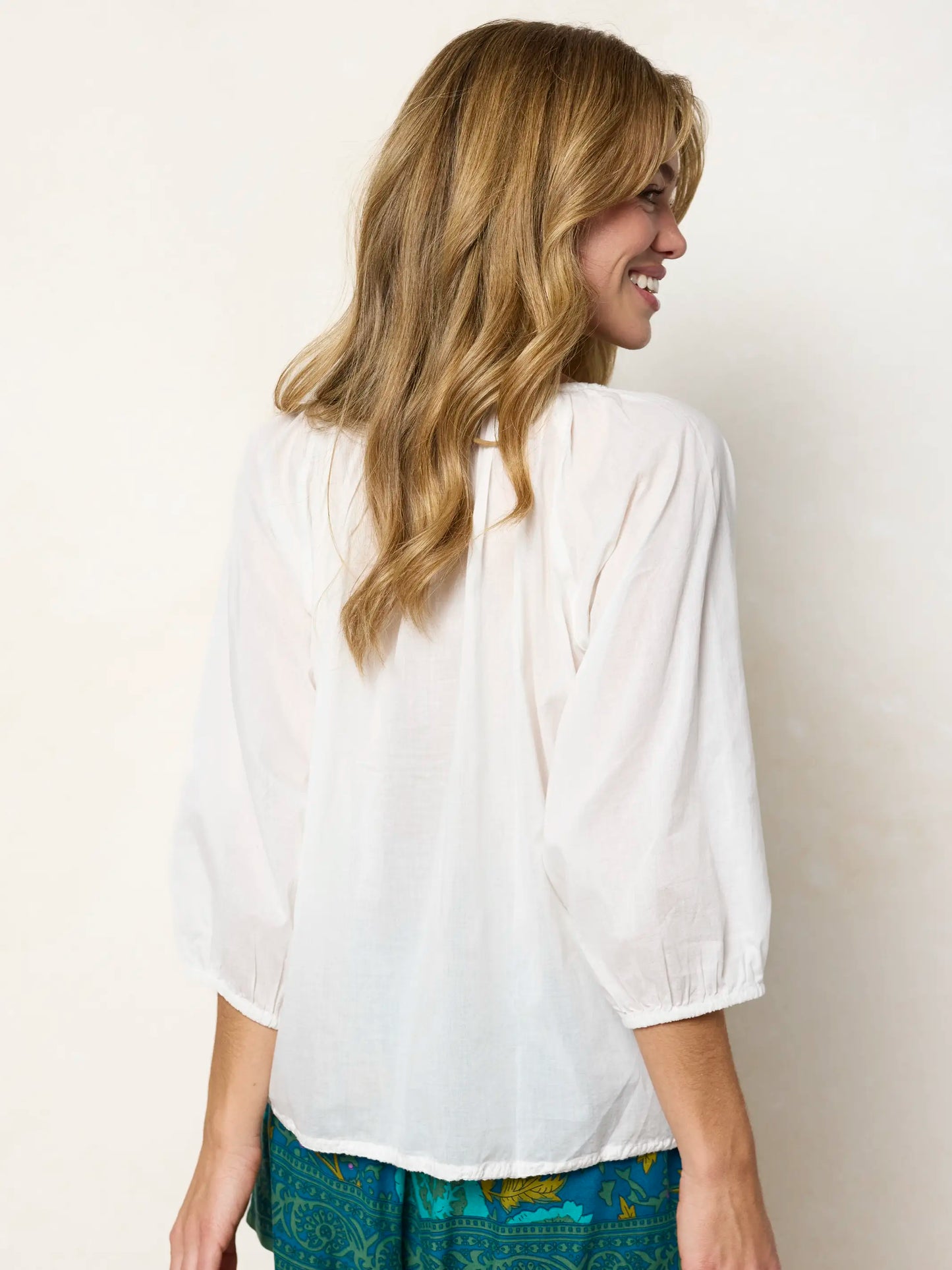 Christy Embroidered Cotton Blouse - Ivory