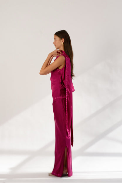 Nina Silk Dress — Azalea