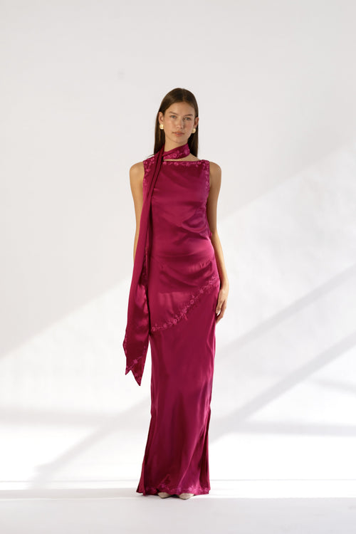 Nina Silk Dress — Azalea