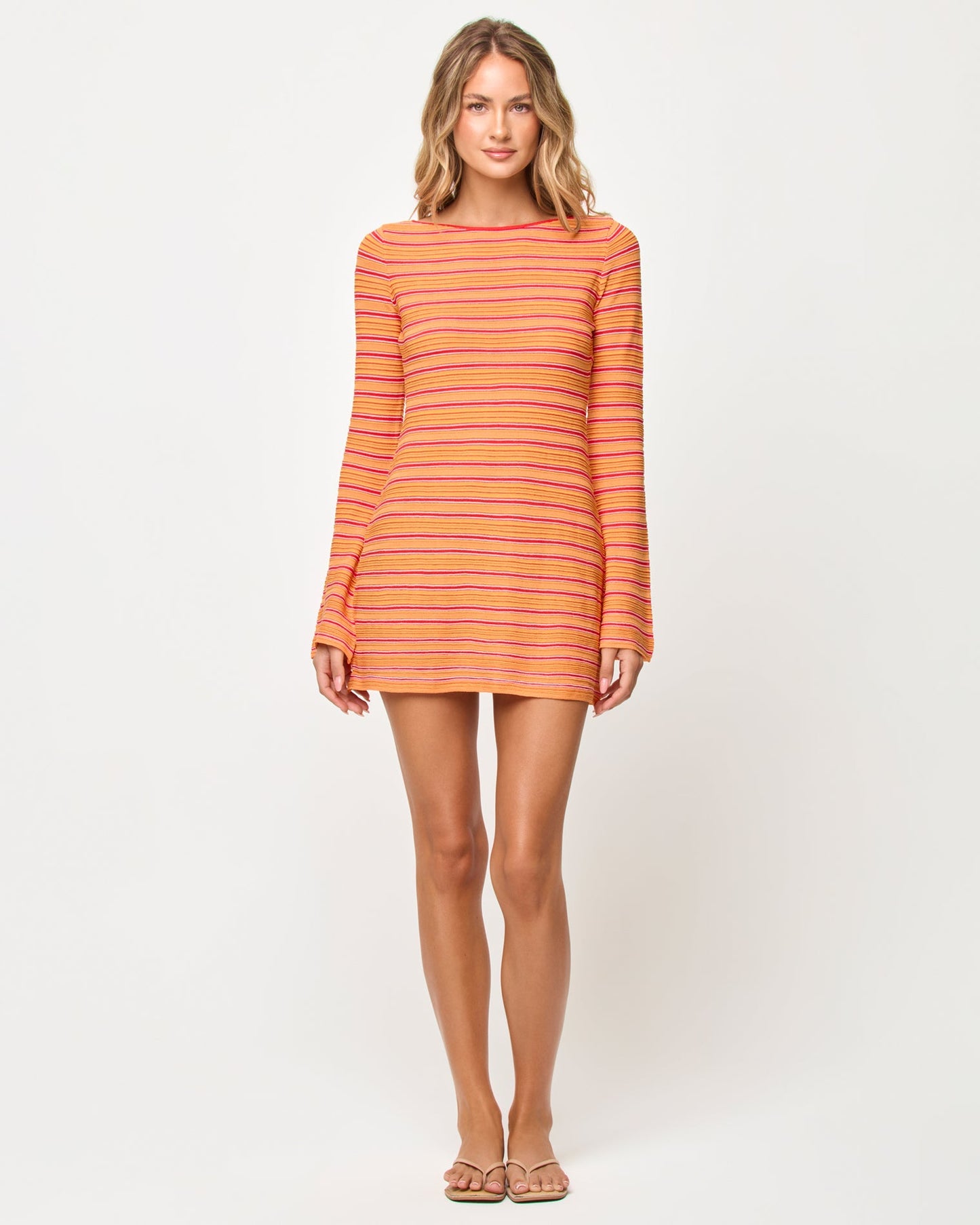 x The Salty Blonde Tita Dress - Chili Pepper Stripe