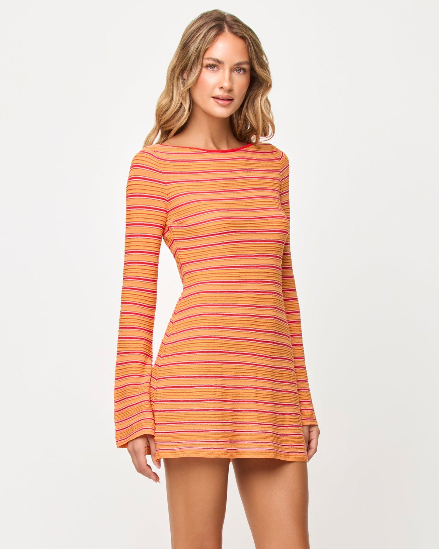 x The Salty Blonde Tita Dress - Chili Pepper Stripe