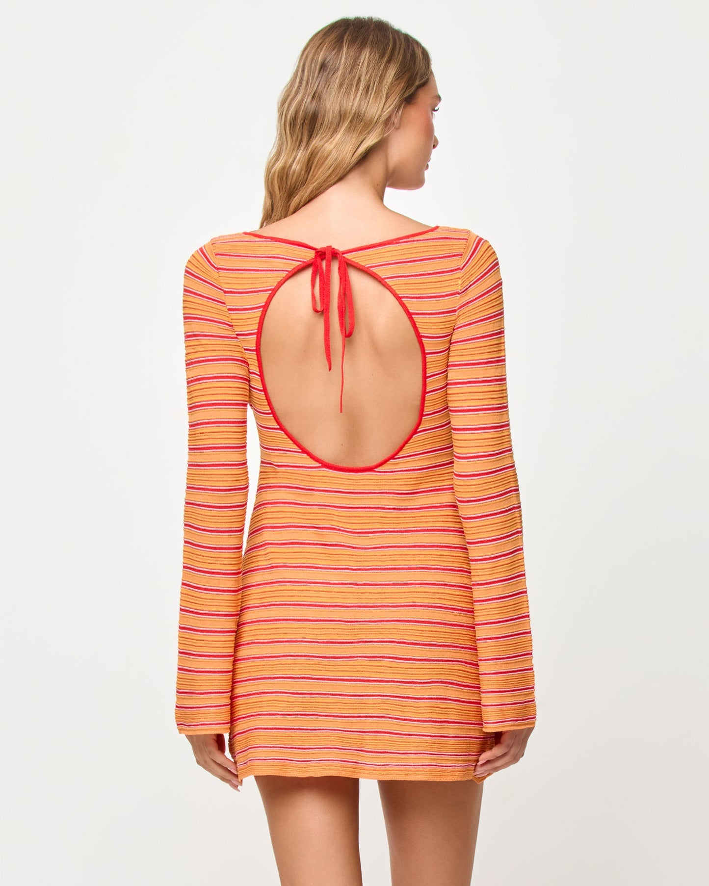 x The Salty Blonde Tita Dress - Chili Pepper Stripe