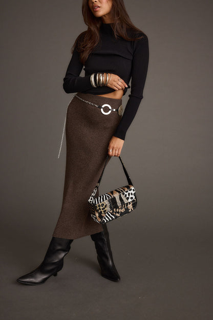 Tusk Mocha Sweater Midi Skirt