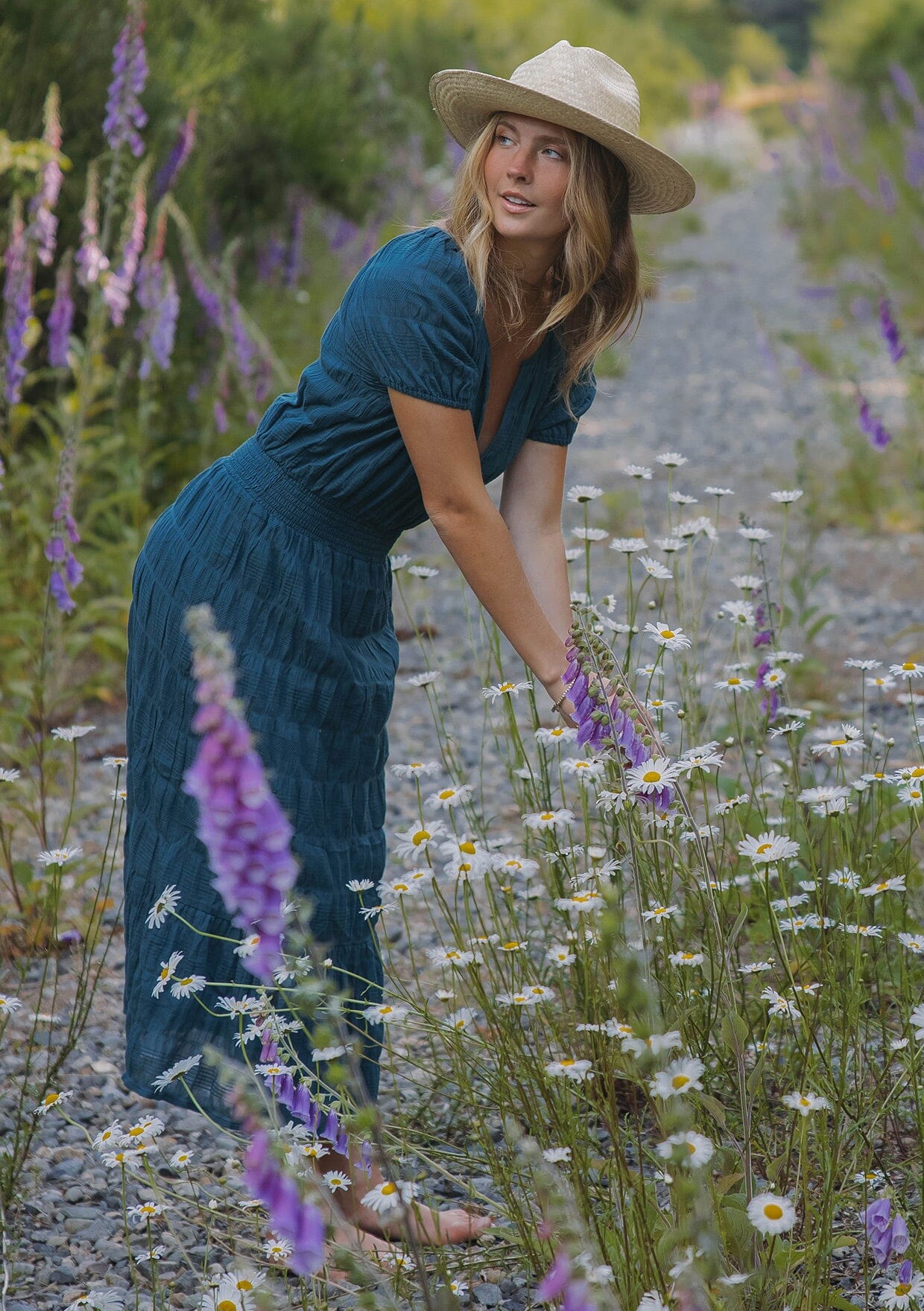 Midnight Teal Midi Dress