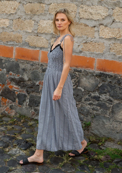 Morey Gingham Midi Dress