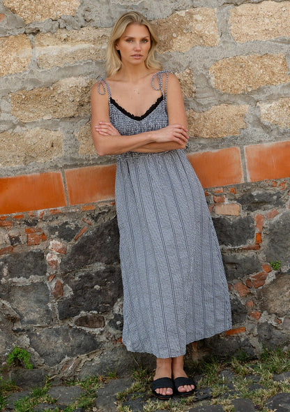 Morey Gingham Midi Dress