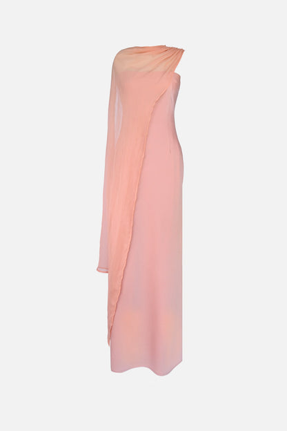 Vitoria Cape Dress — Peach