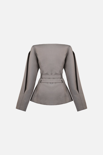 Vyana Belted Jacket — Slate