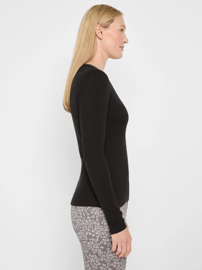 Trimmed Perfect Knit Rib V-Neck Top