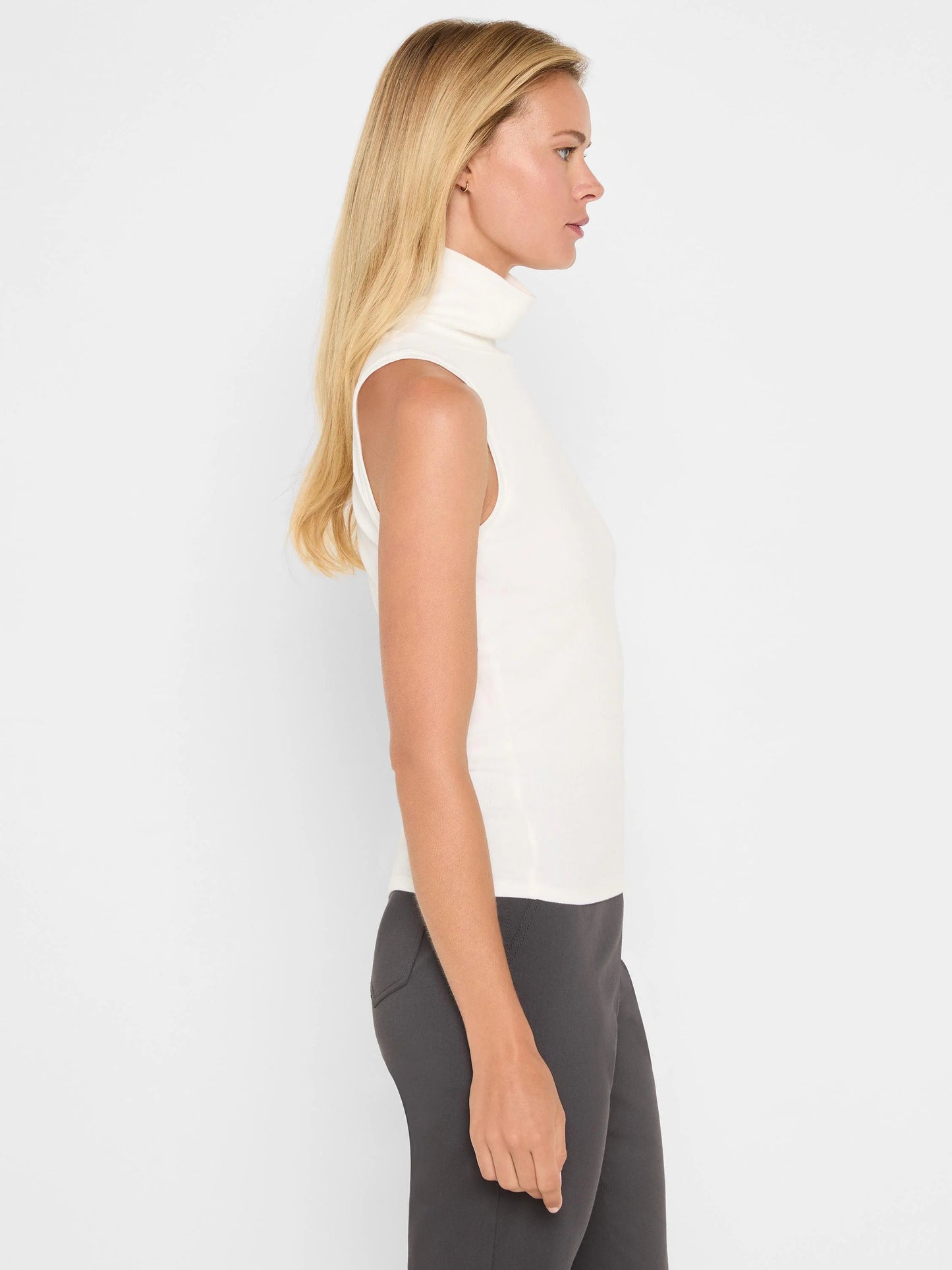 Perfect Knit Rib Turtleneck Tank
