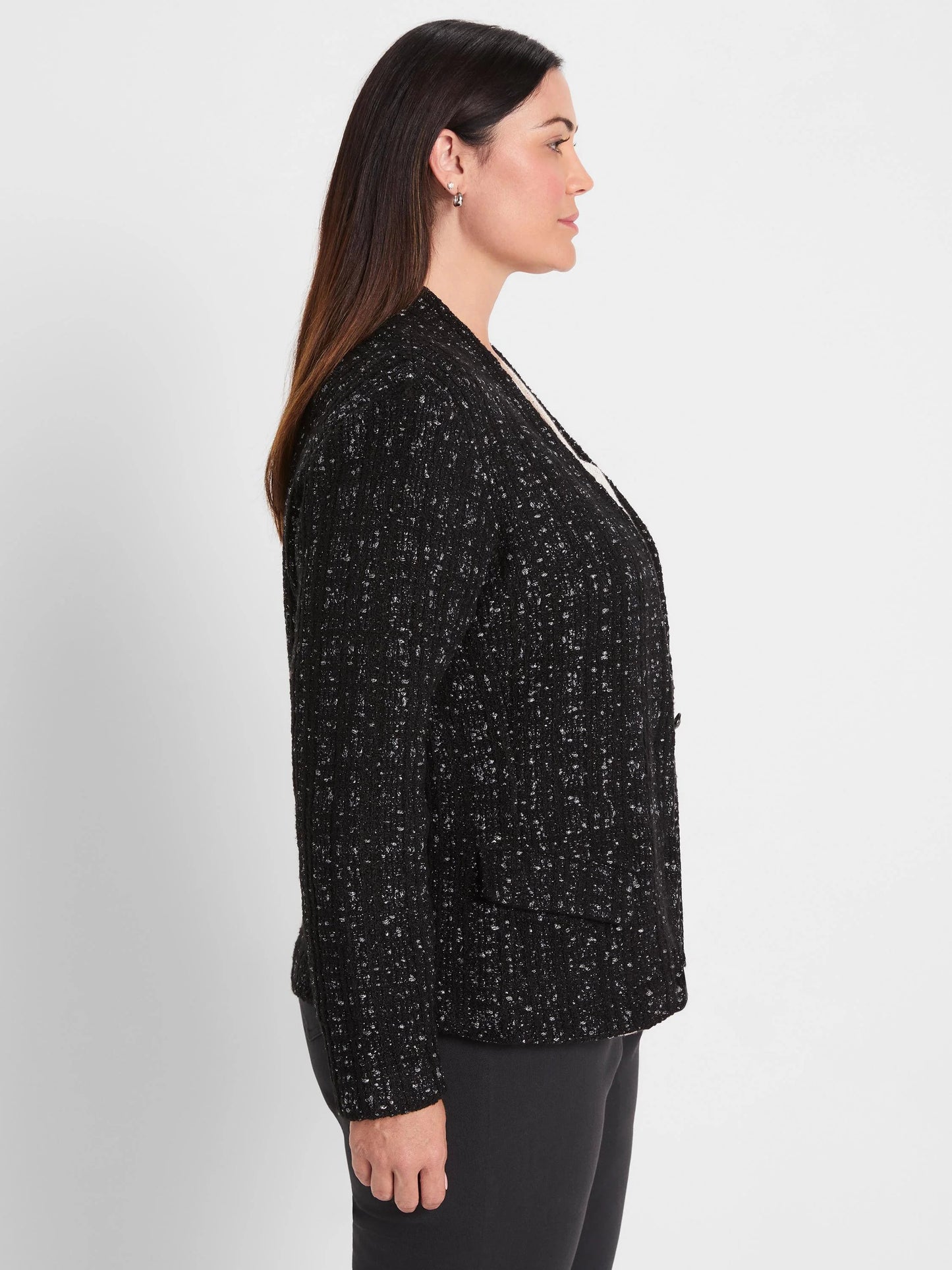 Metallic Grid Knit Jacket