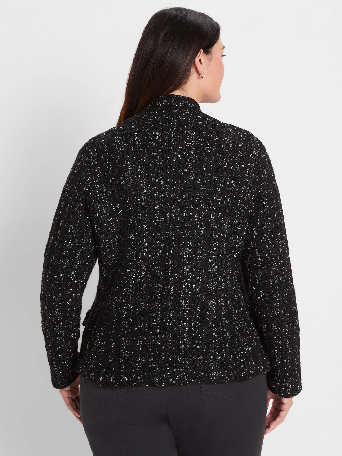 Metallic Grid Knit Jacket