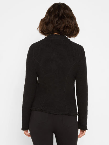 Military Fringe Mix Knit Jacket
