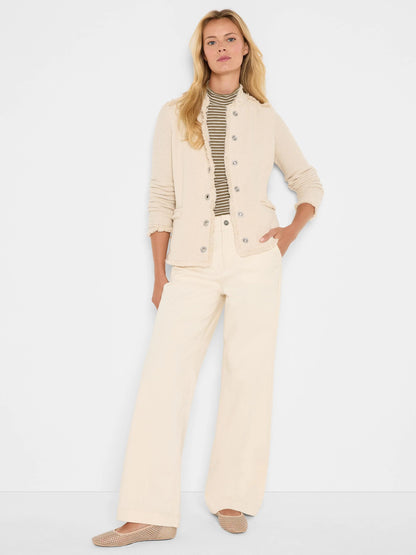 Military Fringe Mix Knit Jacket