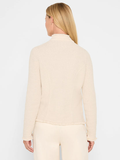 Military Fringe Mix Knit Jacket