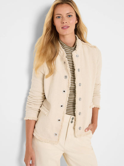 Military Fringe Mix Knit Jacket