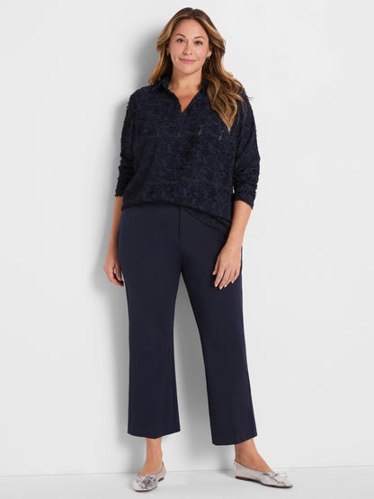 Any Occasion Clipped Jacquard Top
