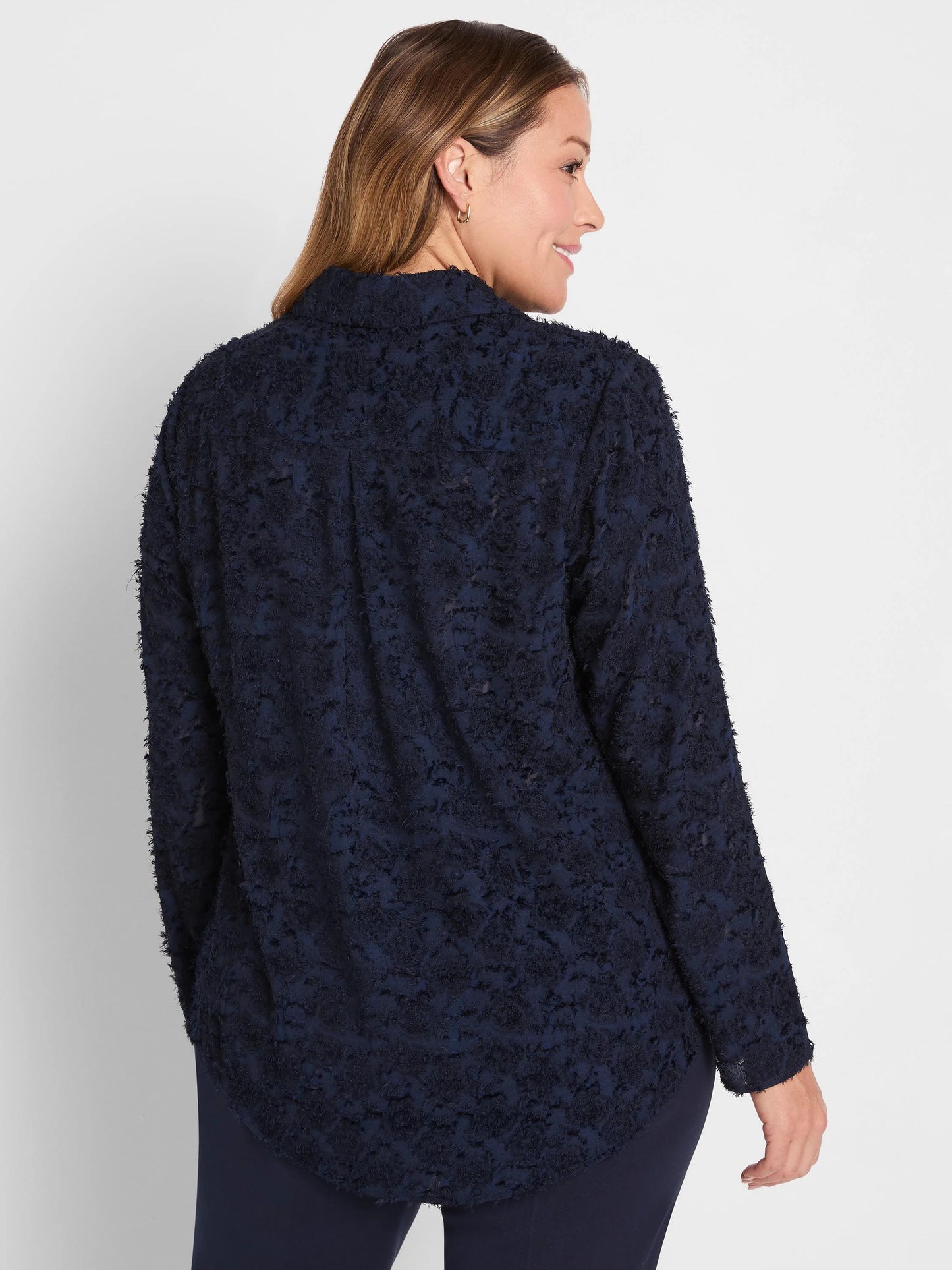Any Occasion Clipped Jacquard Top