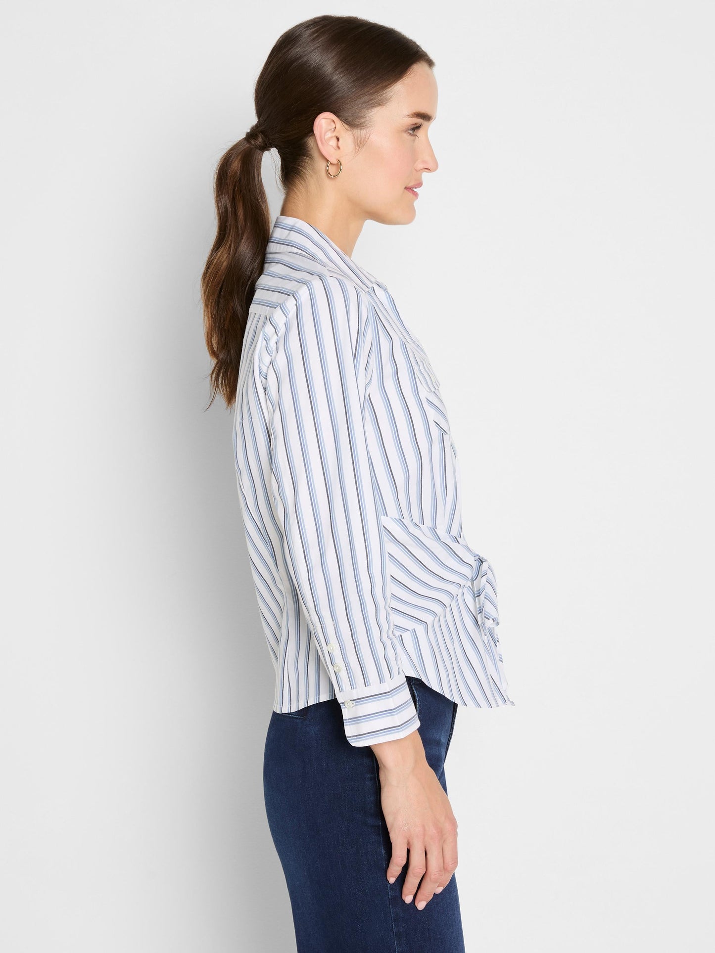Striped Iconic Tie Front Shirt