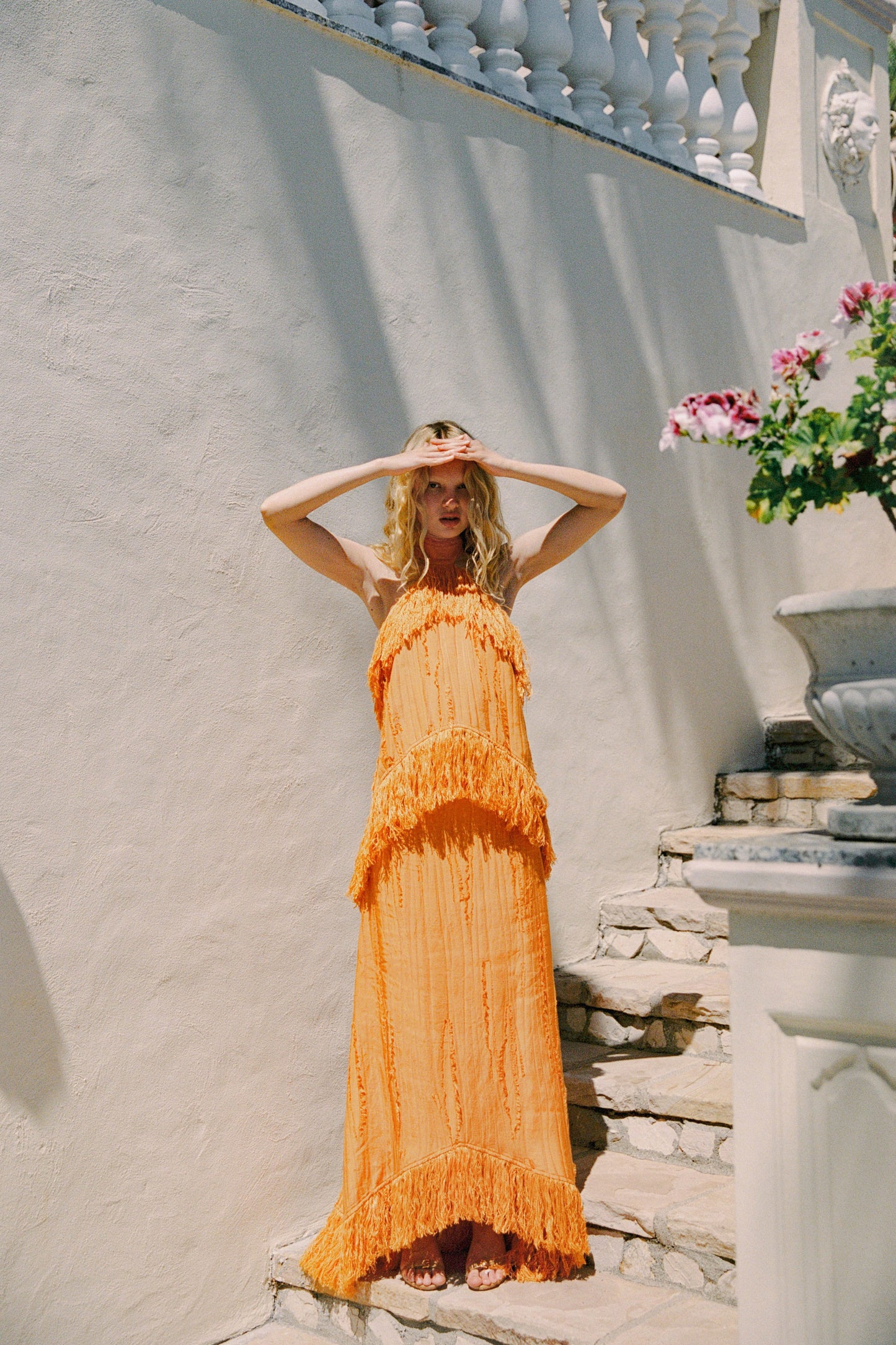 Jones Fringe Top — Orange