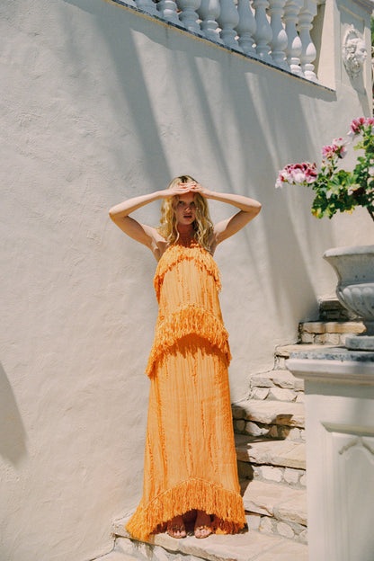 Jones Fringe Top — Orange