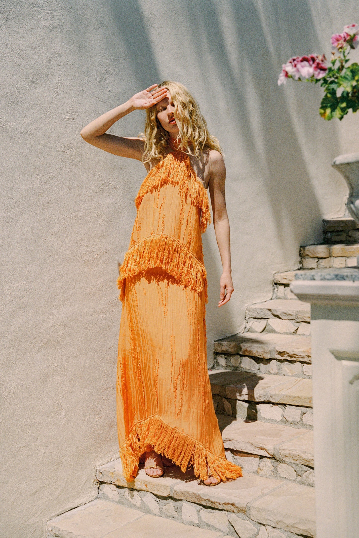 Jones Fringe Top — Orange
