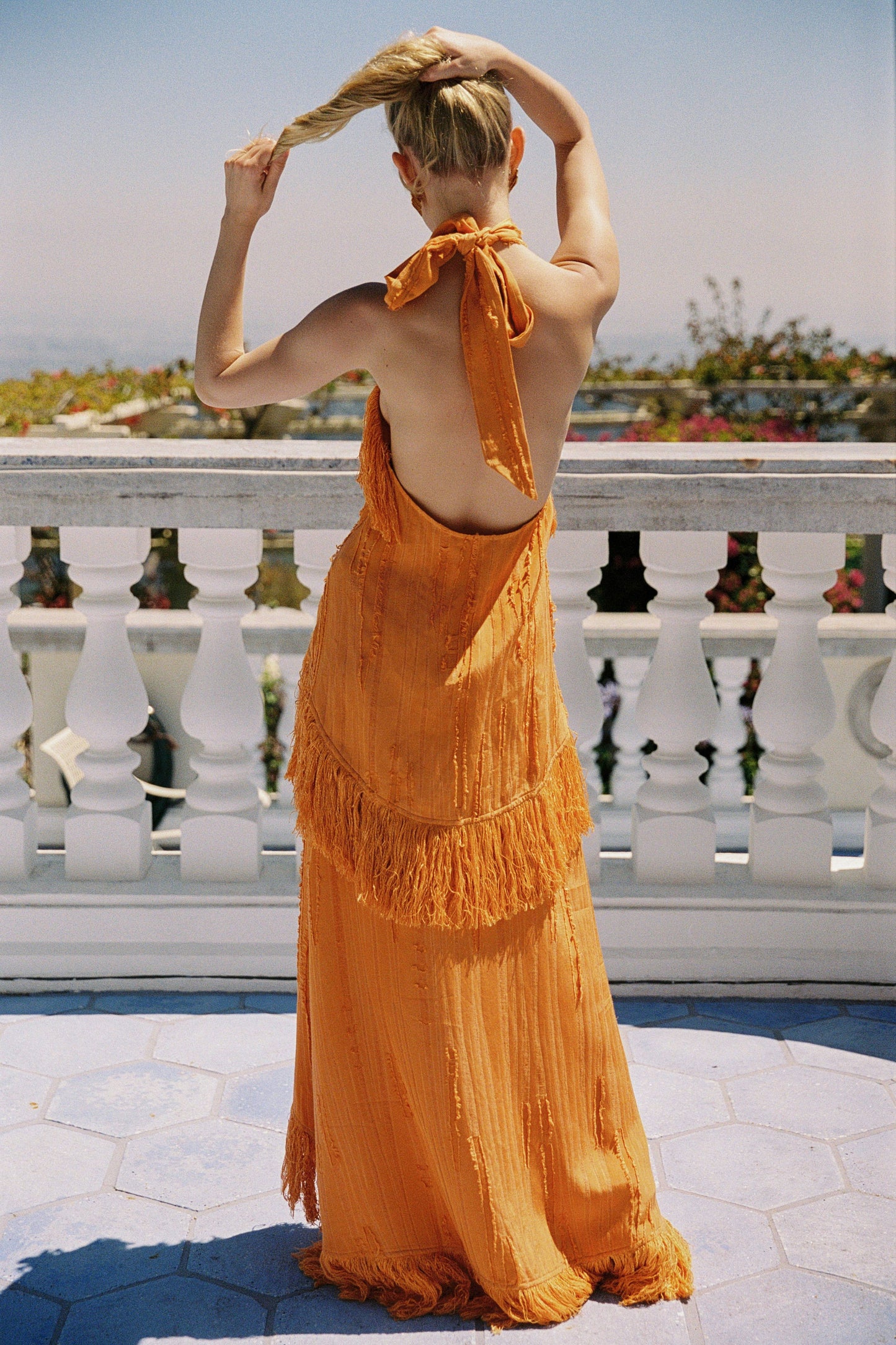 Lennie Fringe Skirt — Orange