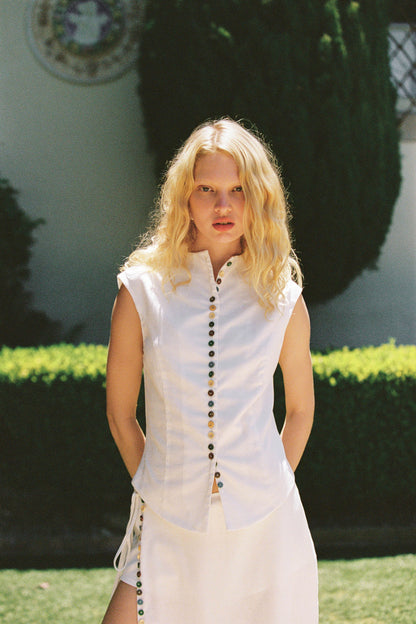Quinn Linen Top
