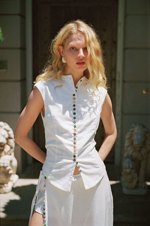 Quinn Linen Top