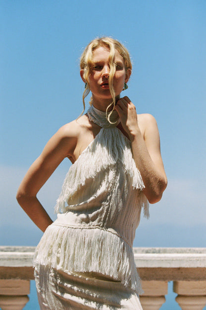 Jones Fringe Top — Ivory
