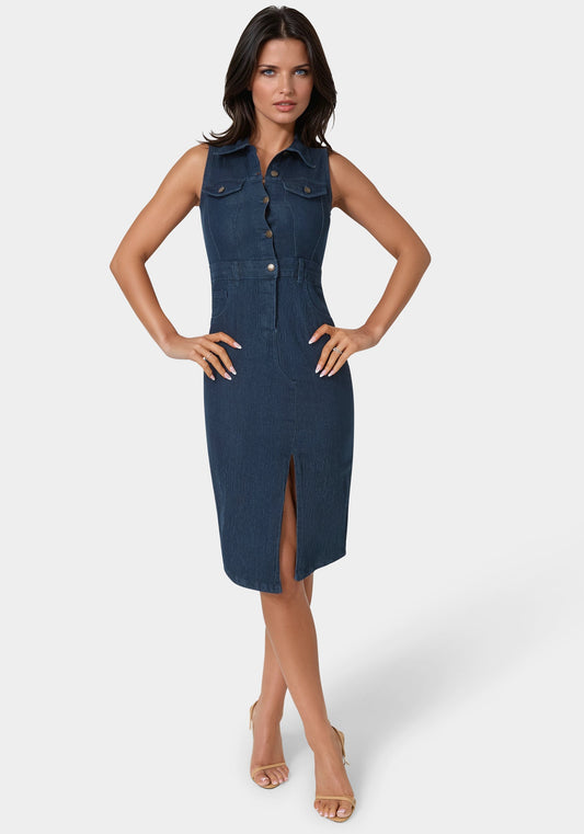 The Sleeveless Midi Shirt Dress