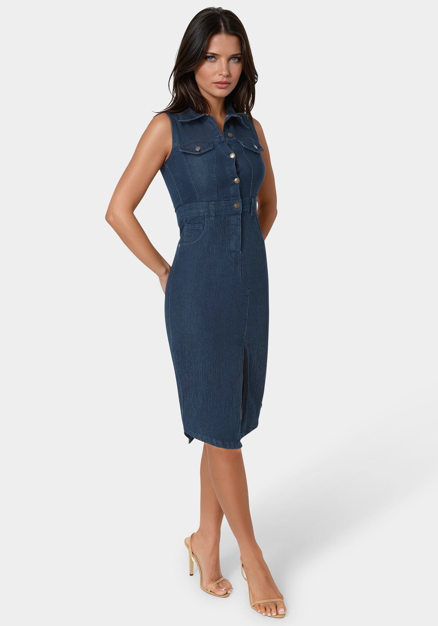 The Sleeveless Midi Shirt Dress