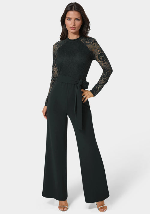 Lace Bodice Straight Leg Jumpsuit