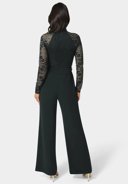 Lace Bodice Straight Leg Jumpsuit